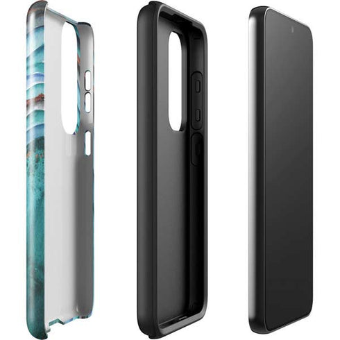 Turquoise Watercolor Geode Galaxy S23 Plus Pro Case