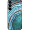 Turquoise Watercolor Geode Galaxy S23 Skin