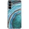 Turquoise Watercolor Geode Galaxy S24 Plus Clear Case