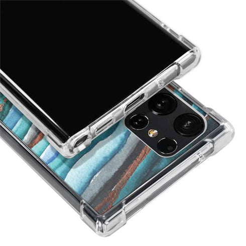Turquoise Watercolor Geode Galaxy S24 Ultra Clear Case