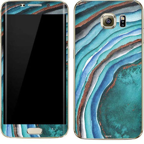 Turquoise Watercolor Geode Galaxy S7 Edge Skin
