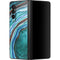 Turquoise Watercolor Geode Galaxy Z Fold3 5G Skin