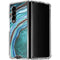 Turquoise Watercolor Geode Galaxy Z Fold4 5G Clear Case