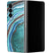 Turquoise Watercolor Geode Galaxy Z Fold4 5G Skin