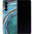 Turquoise Watercolor Geode Galaxy Z Fold4 5G Skin