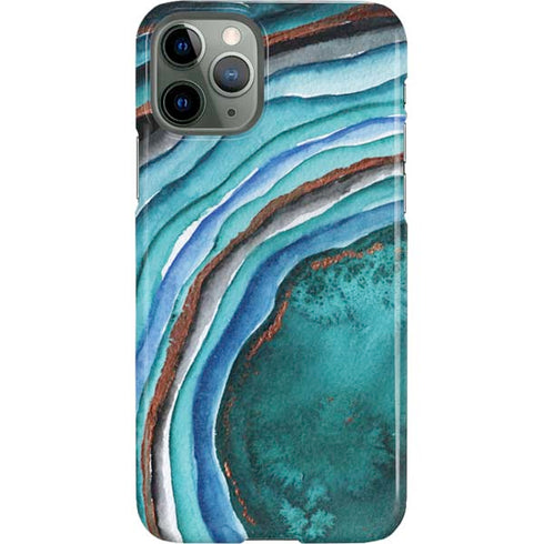 Turquoise Watercolor Geode iPhone 11 Pro Lite Case