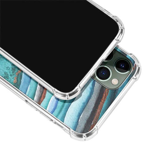 Turquoise Watercolor Geode iPhone 11 Pro Max Clear Case