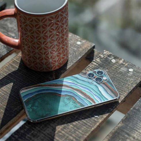 Turquoise Watercolor Geode iPhone 11 Pro Skin