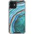 Turquoise Watercolor Geode iPhone 12 Clear Case