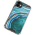 Turquoise Watercolor Geode iPhone 12 Clear Case