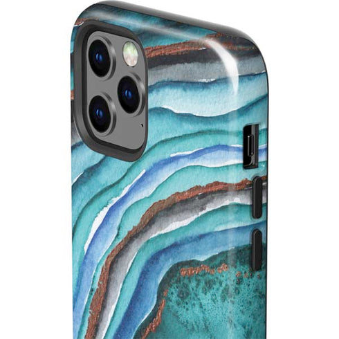 Turquoise Watercolor Geode iPhone 12 Pro Max Impact Case