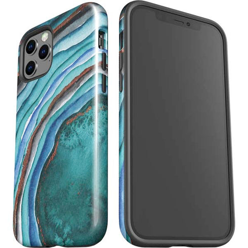 Turquoise Watercolor Geode iPhone 12 Pro Max Impact Case
