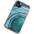 Turquoise Watercolor Geode iPhone 13 Mini Clear Case