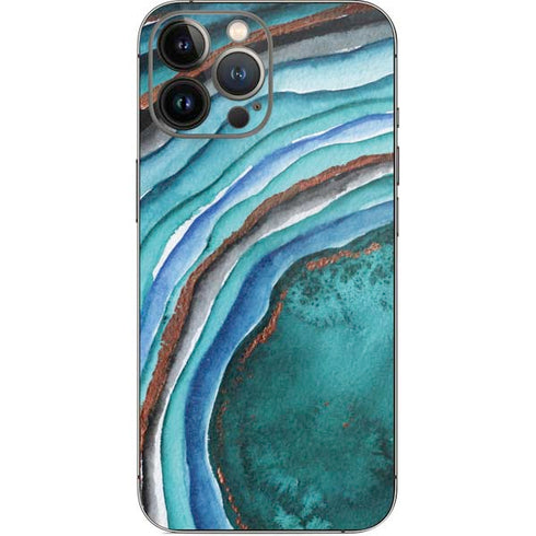 Turquoise Watercolor Geode iPhone 13 Pro Max Skin