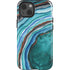 Turquoise Watercolor Geode iPhone 15 Impact Case