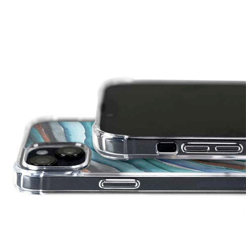 Turquoise Watercolor Geode iPhone 14 Plus MagSafe Case