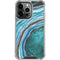 Turquoise Watercolor Geode iPhone 15 Pro Clear Case