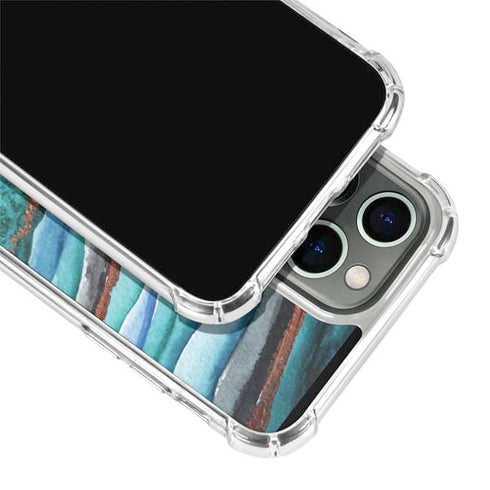 Turquoise Watercolor Geode iPhone 14 Pro Clear Case