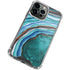 Turquoise Watercolor Geode iPhone 14 Pro Clear Case