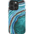 Turquoise Watercolor Geode iPhone 15 Pro Impact Case