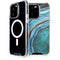 Turquoise Watercolor Geode iPhone 14 Pro MagSafe Case
