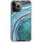 Turquoise Watercolor Geode iPhone 14 Pro Max Clear Case