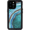 Turquoise Watercolor Geode iPhone 14 Pro Max Waterproof Case