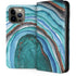 Turquoise Watercolor Geode iPhone 15 Pro Max Folio Case
