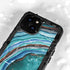 Turquoise Watercolor Geode iPhone 15 Waterproof Case