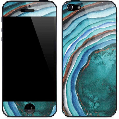 Turquoise Watercolor Geode iPhone 5/5s/5SE Skin