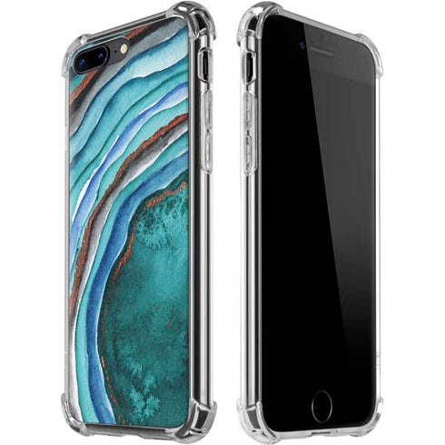 Turquoise Watercolor Geode iPhone 7/8 Plus Clear Case