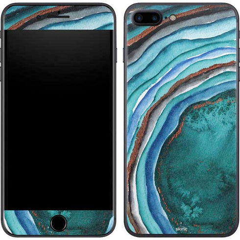 Turquoise Watercolor Geode iPhone 8 Plus Skin