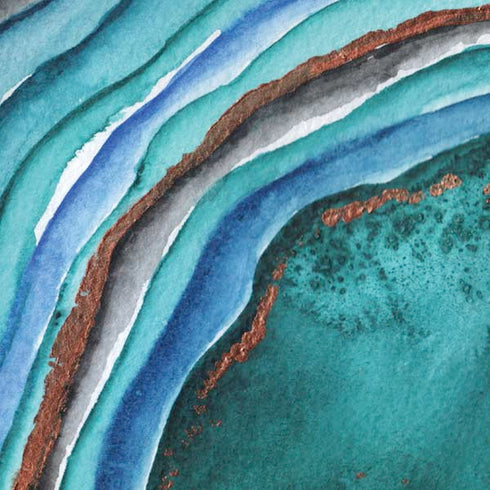 Turquoise Watercolor Geode iPhone XS Skin