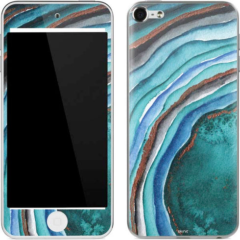 Turquoise Watercolor Geode Apple iPod Skin