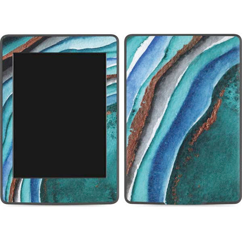 Turquoise Watercolor Geode Amazon Kindle Skin