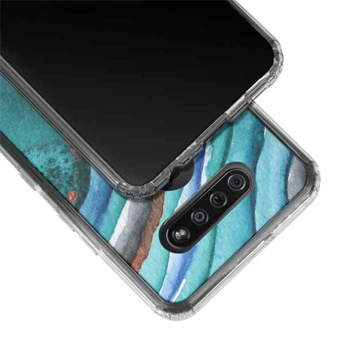 Turquoise Watercolor Geode LG K51/Q51 Clear Case