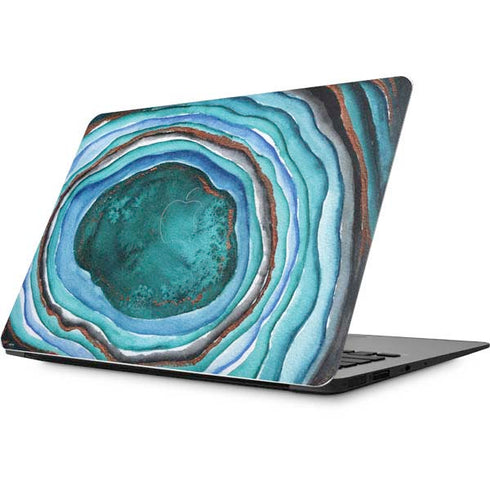 Turquoise Watercolor Geode Apple MacBook Skin