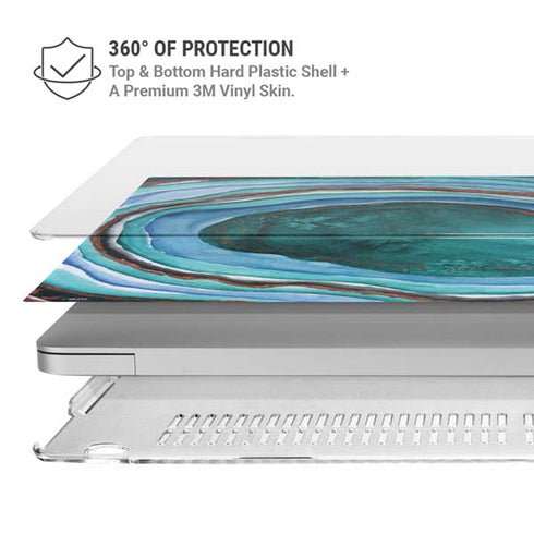 Turquoise Watercolor Geode MacBook Air 15in (2023-2025) Case plus Skin