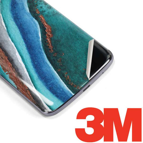 Turquoise Watercolor Geode Moto E5 Plus Skin