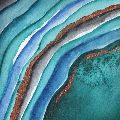 Turquoise Watercolor Geode Moto G6 Skin