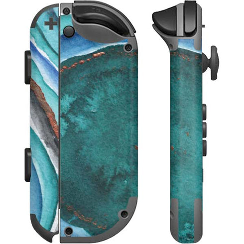 Turquoise Watercolor Geode Nintendo Joy-Con (L/R) Controller Skin