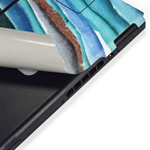 Turquoise Watercolor Geode Nintendo Switch Bundle Skin