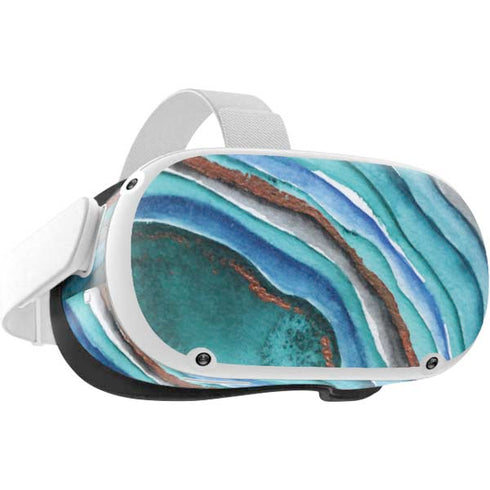 Turquoise Watercolor Geode Oculus Quest 2 Skin