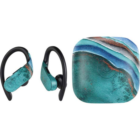 Turquoise Watercolor Geode PowerBeats Pro Skin