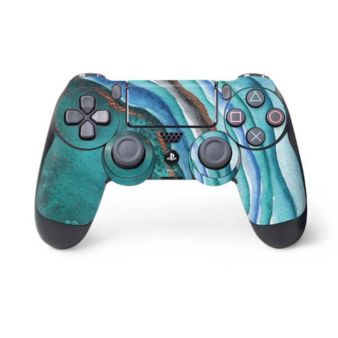 Turquoise Watercolor Geode PS4 Controller Skin