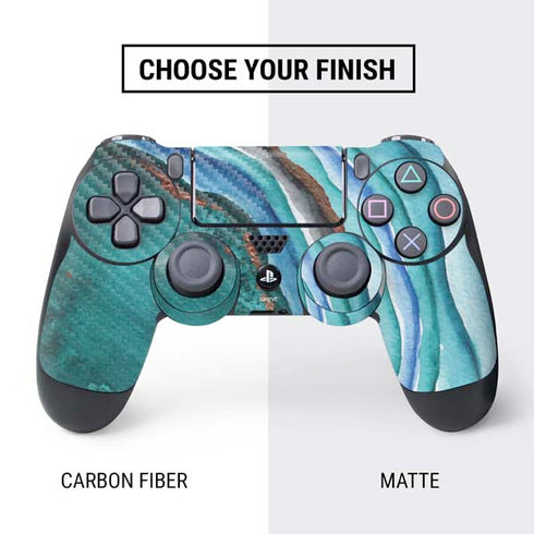 Turquoise Watercolor Geode PS4 Controller Skin