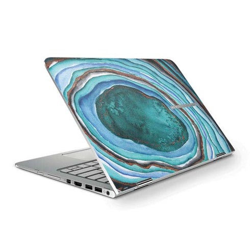 Turquoise Watercolor Geode HP Spectre Skin