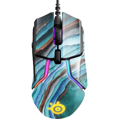 Turquoise Watercolor Geode SteelSeries Rival 600 Gaming Mouse Skin