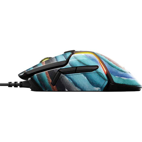 Turquoise Watercolor Geode SteelSeries Rival 600 Gaming Mouse Skin