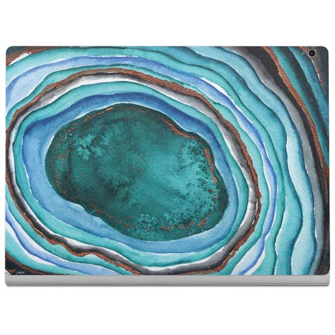 Turquoise Watercolor Geode Surface Book 2 13.5in Skin